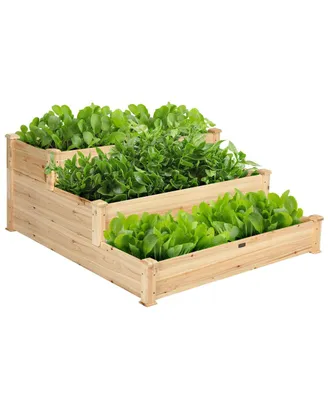 3 Tier Elevated Wooden Vegetable Garden Bed