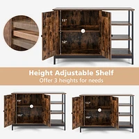 Sugift Industrial Kitchen Storage Cabinet with Open Shelves