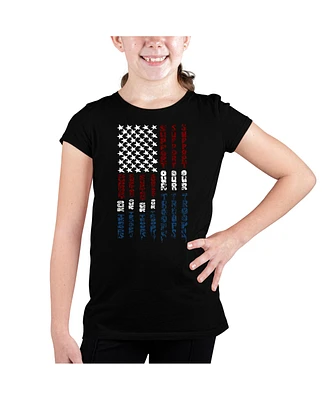 Girl's Word Art T-shirt - Support our Troops