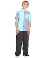 Volcom Big Boys Satostone Colorblocked Button-Up Shirt