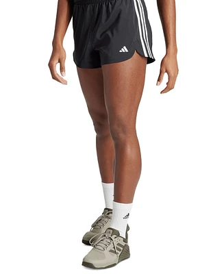 adidas Women's Pacer Training 3-Stripes Woven High-Rise Shorts