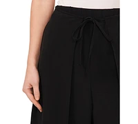 CeCe Women's Overlap Tie Front Wide Leg Soft Pants