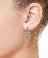 Effy Blue Topaz Mixed Cut Linear Drop Earrings (17-1/2 ct. t.w.) in 14k Gold