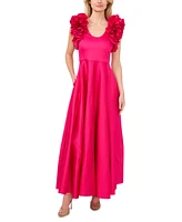 CeCe Women's Ruffled Cap Sleeve Maxi Dress