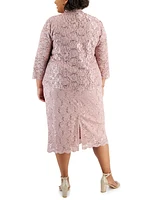 Sl Fashions Plus 2-Pc. Lace Jacket & Sheath Dress Set