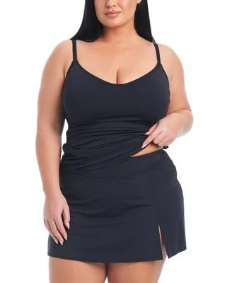 Bleu By Rod Beattie Plus Size Kore Scoop Neck Tankini Skirted Bottoms