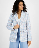 Avec Les Filles Women's Multicolored Tweed Blazer