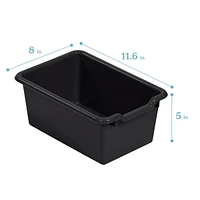 ECR4Kids Scoop Front Storage Bin, Clear, 30-Piece