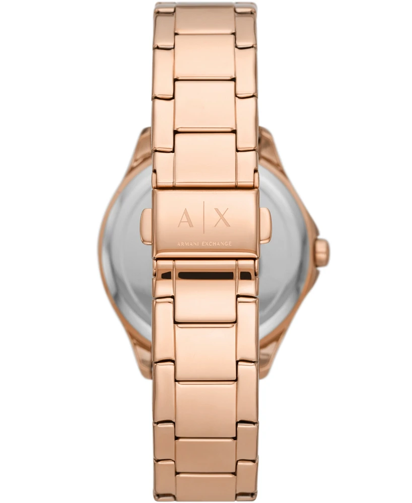 A|X Armani Exchange Women's Three-Hand Rose Gold-Tone Stainless Steel Watch 36mm, AX5264 - Rose Gold