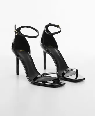 Mango Women's Patent Leather-Effect Strap Sandals