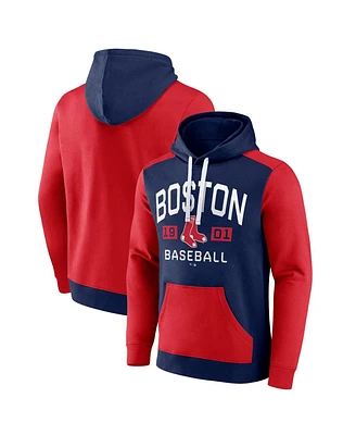 Men's Fanatics Navy, Red Boston Red Sox Chip In Pullover Hoodie