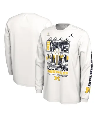 Men's Jordan White Michigan Wolverines College Football Playoff 2023 National Champions Expressive Long Sleeve T-shirt