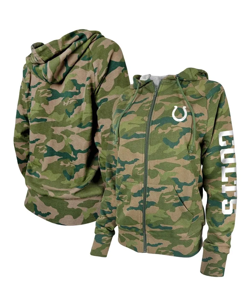 Women's New Era Camo Indianapolis Colts Raglan Full-Zip Hoodie