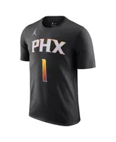 Men's Jordan Devin Booker Black Phoenix Suns 2022/23 Statement Edition Name and Number T-shirt