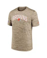 Men's Nike Brown Cleveland Browns Sideline Velocity Athletic Stack Performance T-shirt