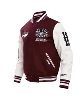 Men's Pro Standard Maroon North Carolina Central Eagles Homecoming Varsity Full-Snap Jacket