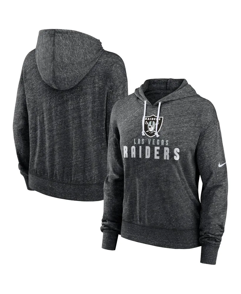 Women's Nike Black Distressed Las Vegas Raiders Gym Vintage-Like Lightweight Hooded Top