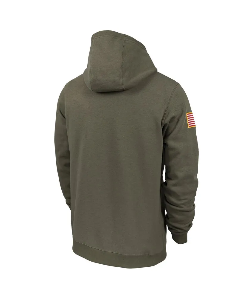 Men's Nike Olive Michigan State Spartans Military-Inspired Pack Club Fleece Pullover Hoodie