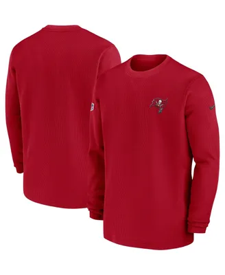 Men's Nike Red Tampa Bay Buccaneers 2023 Sideline Throwback Heavy Brushed Waffle Long Sleeve T-shirt