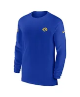 Men's Nike Royal Los Angeles Rams Sideline Coach Performance Long Sleeve T-shirt