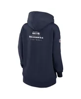 Women's Nike College Navy Seattle Seahawks 2023 Sideline Club Fleece Pullover Hoodie