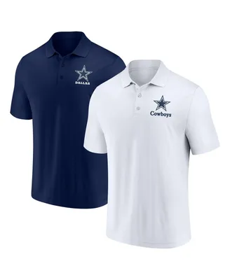 Men's Fanatics White, Navy Dallas Cowboys Throwback Polo Shirt Combo Set