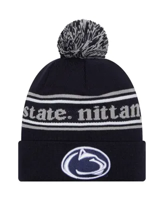 Men's New Era Navy Penn State Nittany Lions Marquee Cuffed Knit Hat with Pom