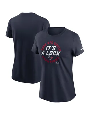 Women's Nike Navy Houston Texans 2023 Afc South Division Champions Trophy Collection T-shirt