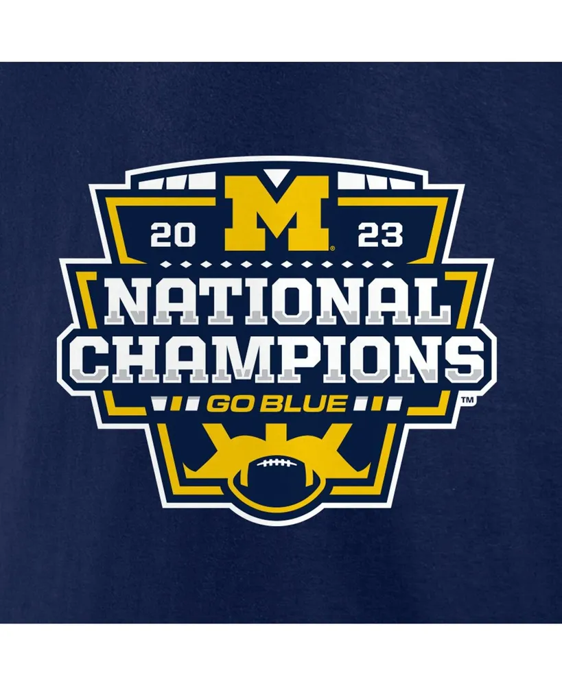 Men's Fanatics Navy Michigan Wolverines College Football Playoff 2023 National Champions Big and Tall Official Logo T-shirt