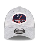 Men's New Era Heather Gray Houston Texans 2023 Afc South Division Champions Locker Room Trophy Collection 9FORTY Trucker Adjustable Hat