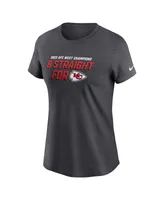 Women's Nike Anthracite Kansas City Chiefs Eight-Time Afc West Division Champions T-shirt