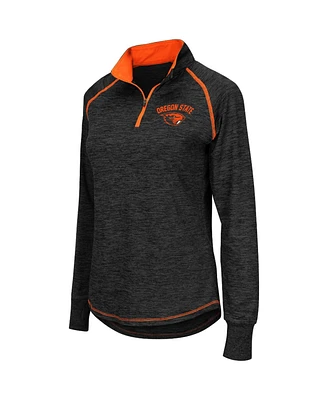 Women's Colosseum Oregon State Beavers Bikram Raglan Quarter-Zip Top