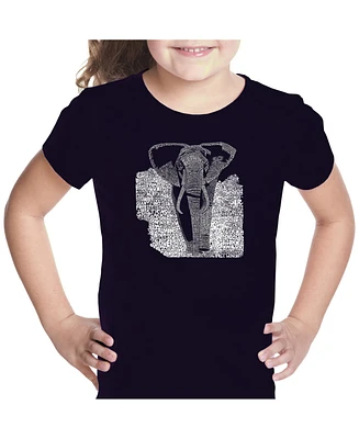 Girl's Word Art T-shirt - Elephant
