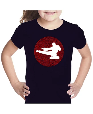 Girl's Word Art T-shirt -Types of Martial Arts