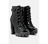 Lobra High Heel Lace Up Ankle Boots