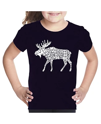 Girl's Word Art T-shirt - Moose