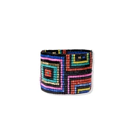 Penelope Beaded Stretch Bracelet Checkered