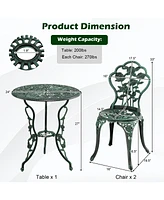 Vebreda Outdoor Cast Aluminum Patio Furniture Set with Rose Design