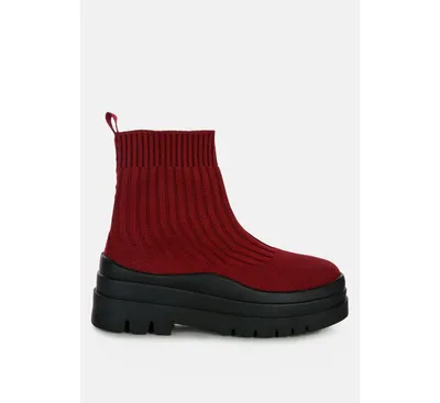 London Rag Quavo Knitted Platform Chunky Boots