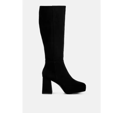 Womens ryo calf-length micro suede boots