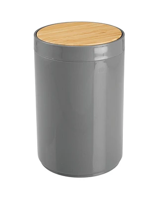 mDesign Plastic Round Trash Can with Swing-Close Lid