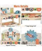 Kids Play Tool Workbench with Realistic Accessories