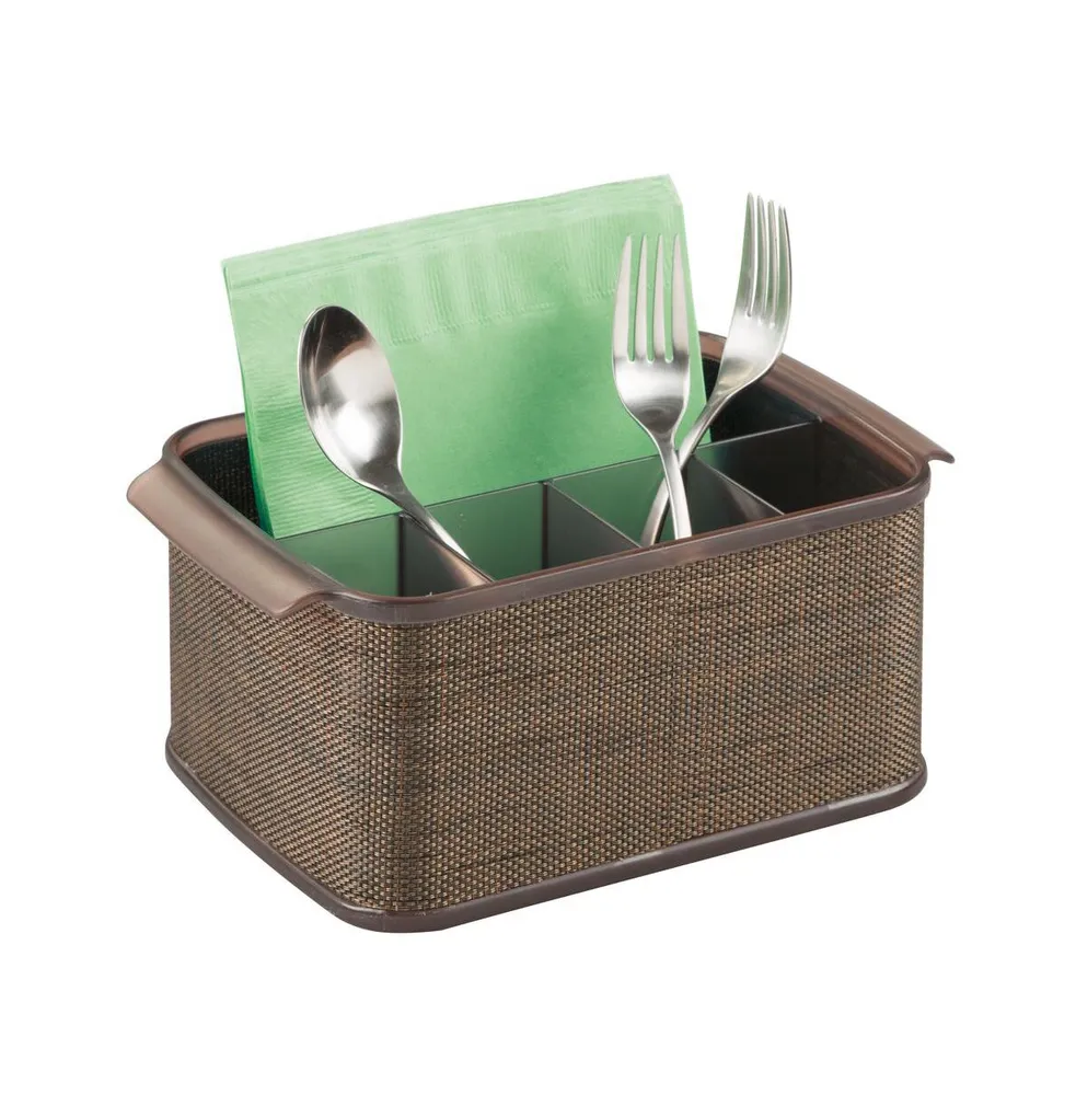 mDesign Plastic Cutlery Storage Organizer Caddy Bin