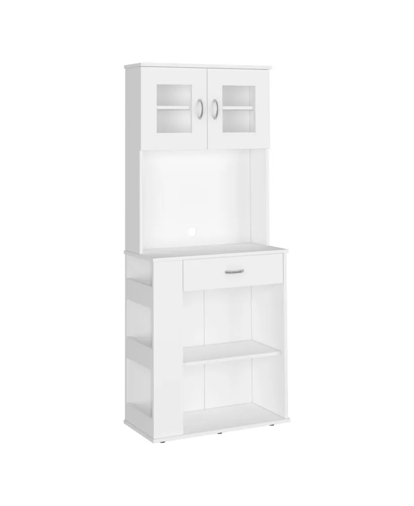 Depot E-shop Victoria Pantry Double Door Cabinet, One Drawer, Two Shelves, Three Side Shelves, White