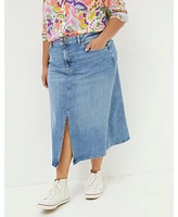 FatFace Women's Plus Size Carla Denim Midi Skirt