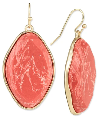 Style & Co Gold-Tone Oval Color Stone Drop Earrings, Created for Macy's