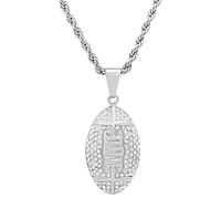 Steeltime Men's Crystal American Football 24" Pendant Necklace