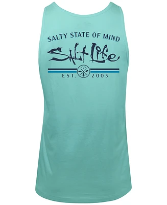 Salt Life Men's Striated Logo Graphic Sleeveless Tank