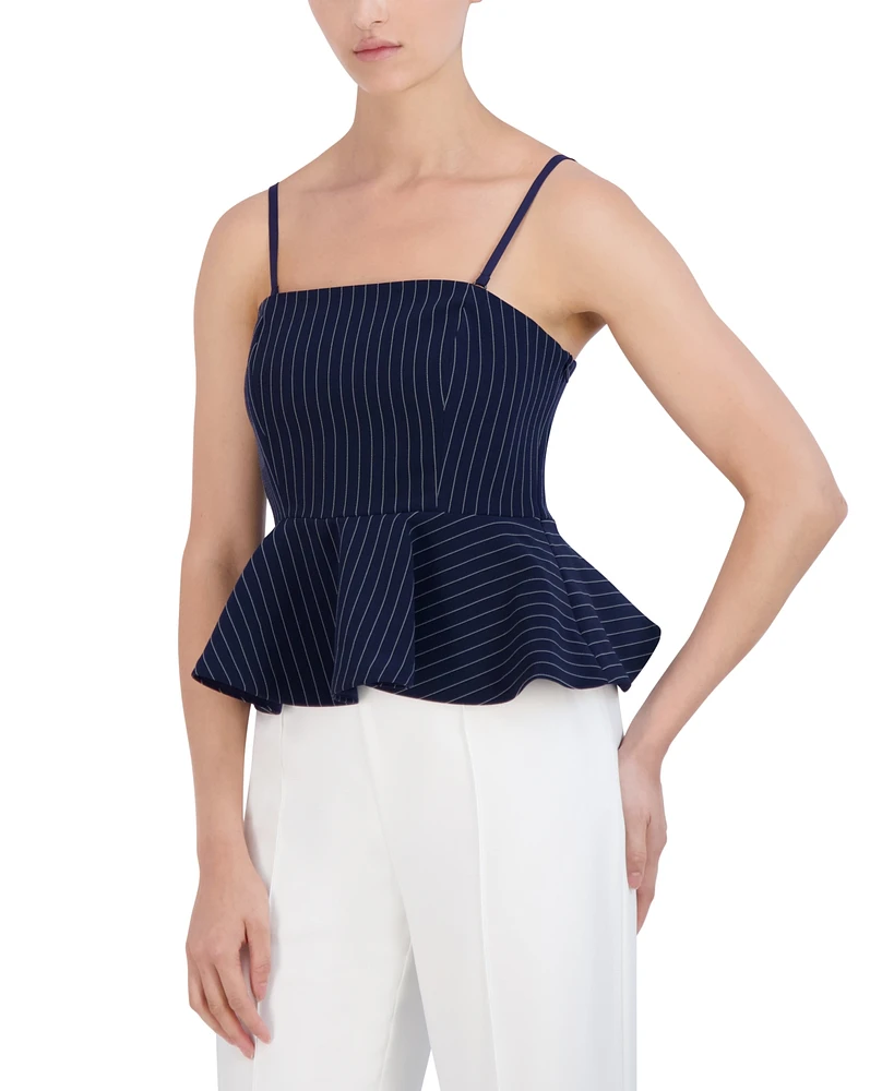 Bcbg New York Women's Pinstripe Peplum Top