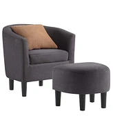 Convenience Concepts 26.25" Microfiber Churchill Accent Chair with Ottoman